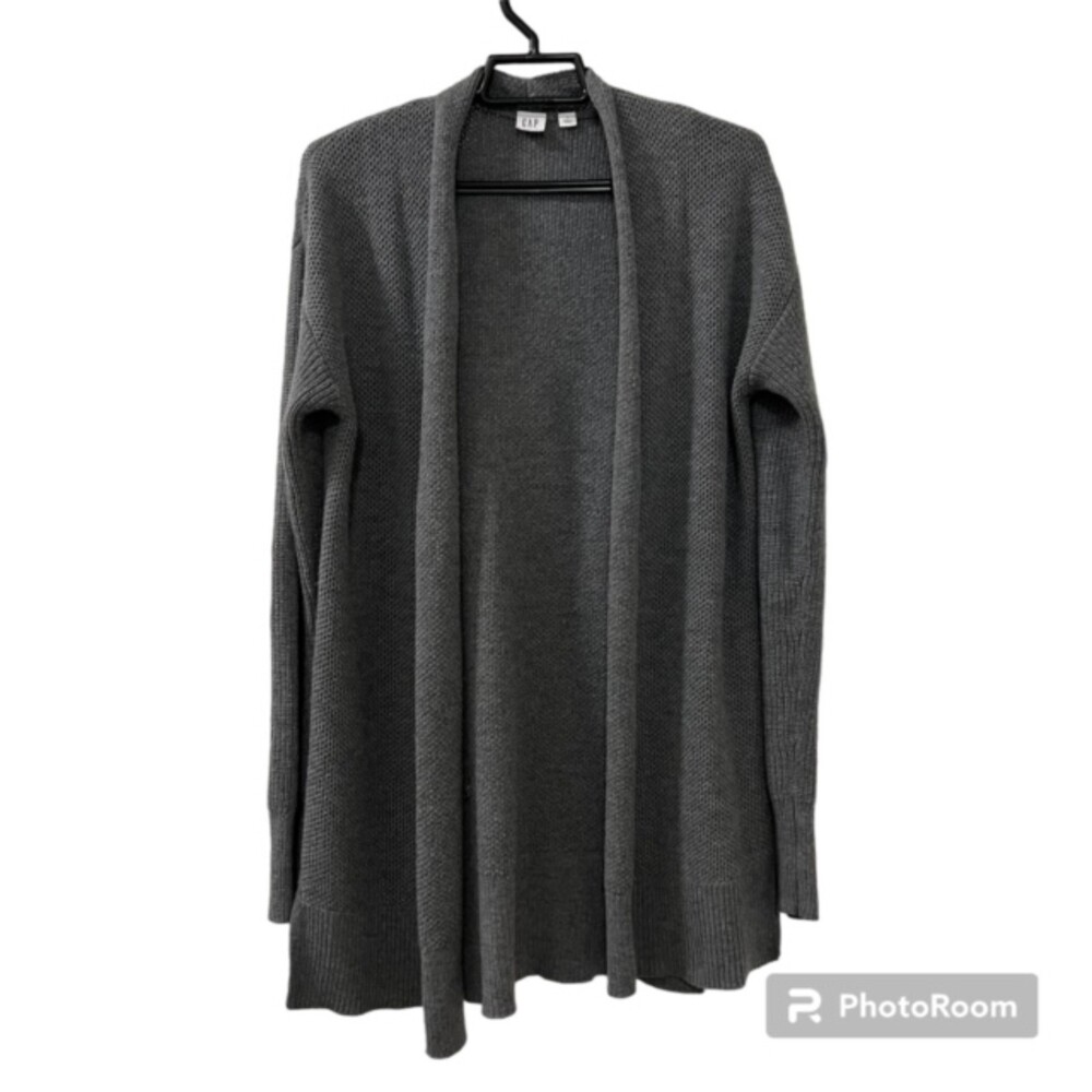 Gap Womens Gray Acrylic Merino Wool Blend LS Open Cardigan Sweater Size Medium
